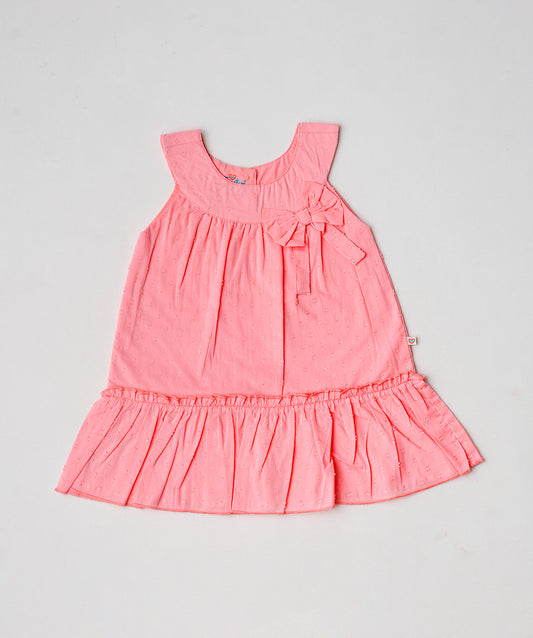 Swiss Dobby Frock (Tunic) - Melon Pink