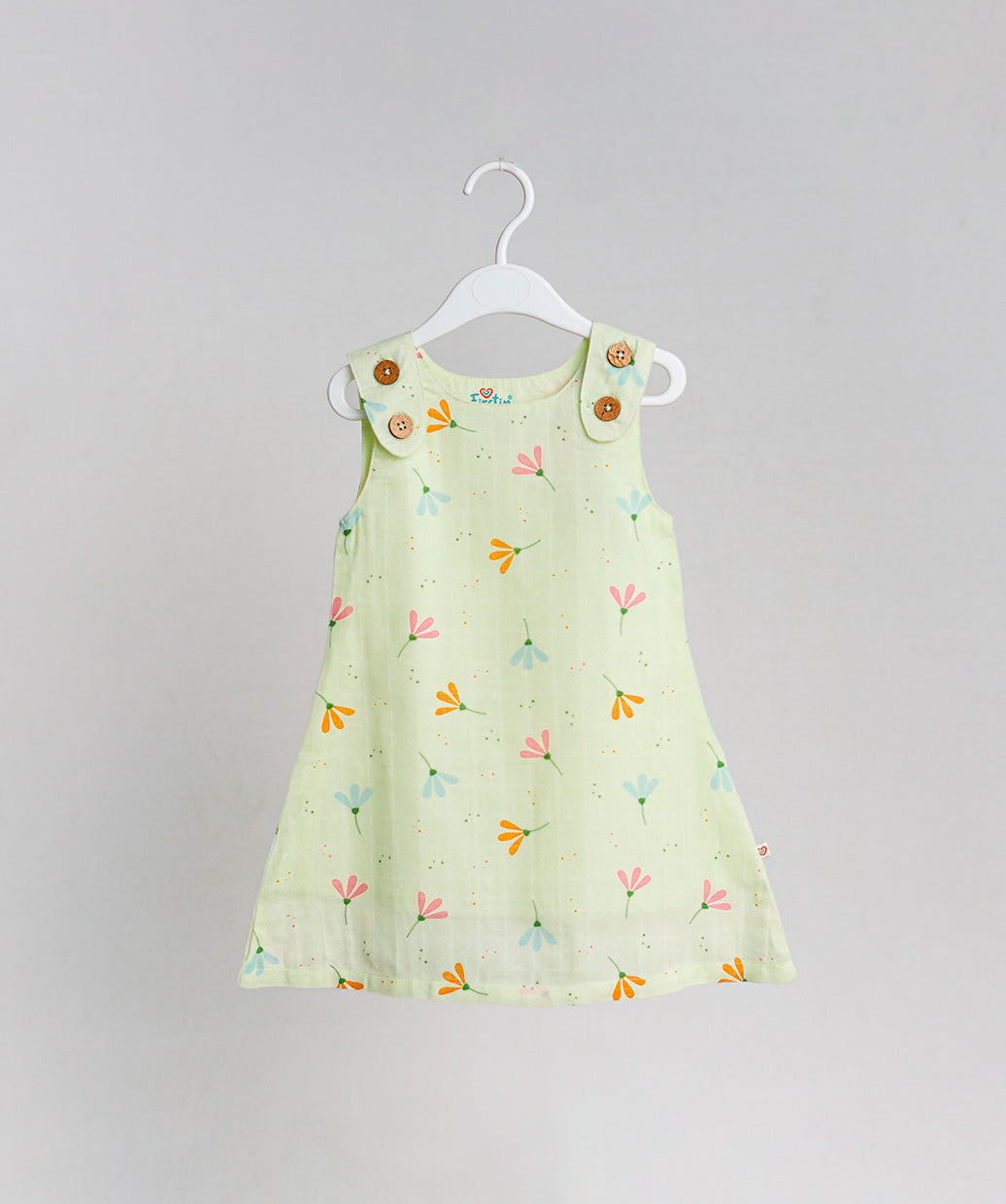 Muslin Tent Frock - Lime Cream Bloom