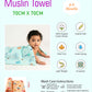 Muslin Seer Sucker Towel 70X70CM - Orbit Stars