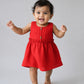 Muslin Bubble Crinkle Grace Frock - Carmine