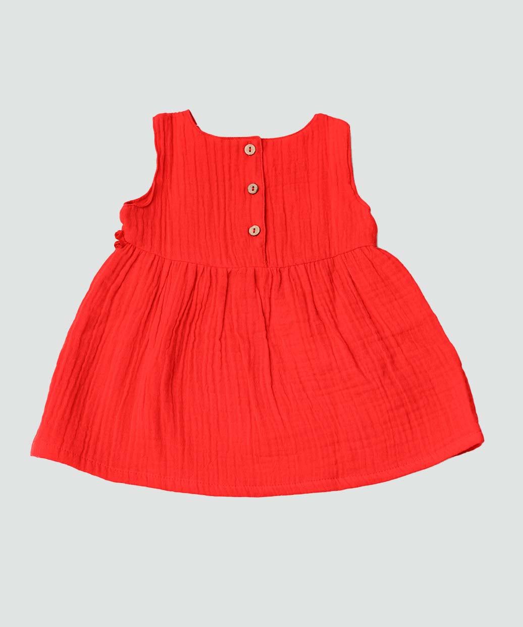 Muslin Bubble Crinkle Grace Frock - Carmine