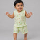 Lime Cream Runner Duck Muslin Jablas Shorts Set Sleeveless