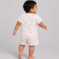 Salsa Rose Daisy Cloud White Base Muslin Jabla Shorts Set Half Sleeve