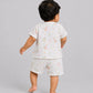 Lime Cream Runner Duck White Base Muslin Jabla Shorts Set Half Sleeve