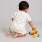 Vanilla Bunny Kite White Base Muslin Jabla Shorts Set Half Sleeve