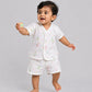 Lime Cream Runner Duck White Base Muslin Jabla Shorts Set Half Sleeve