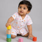 Salsa Rose - Daisy Cloud Printed Muslin Jabla Shorts Set Half Sleeve