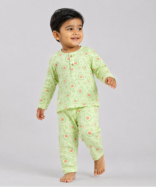 Muslin Pyjamas Set - Fluo Green Avocado