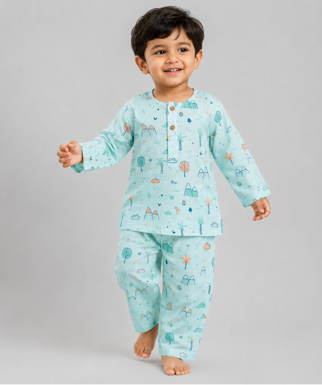 Muslin Pyjamas Set - Mint Cliff