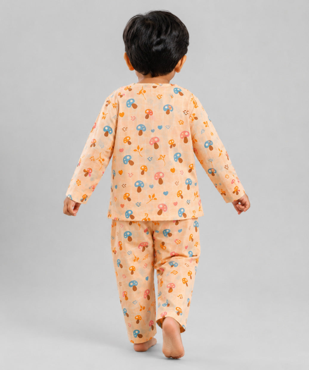 Muslin Pyjamas Set - Apricot Sherbet Mushies
