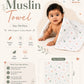 Muslin Seer Sucker Towel 70X70CM - Orbit Stars