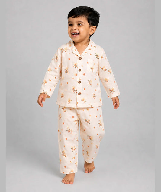 Muslin Night Suit - Vanilla Humming Bird