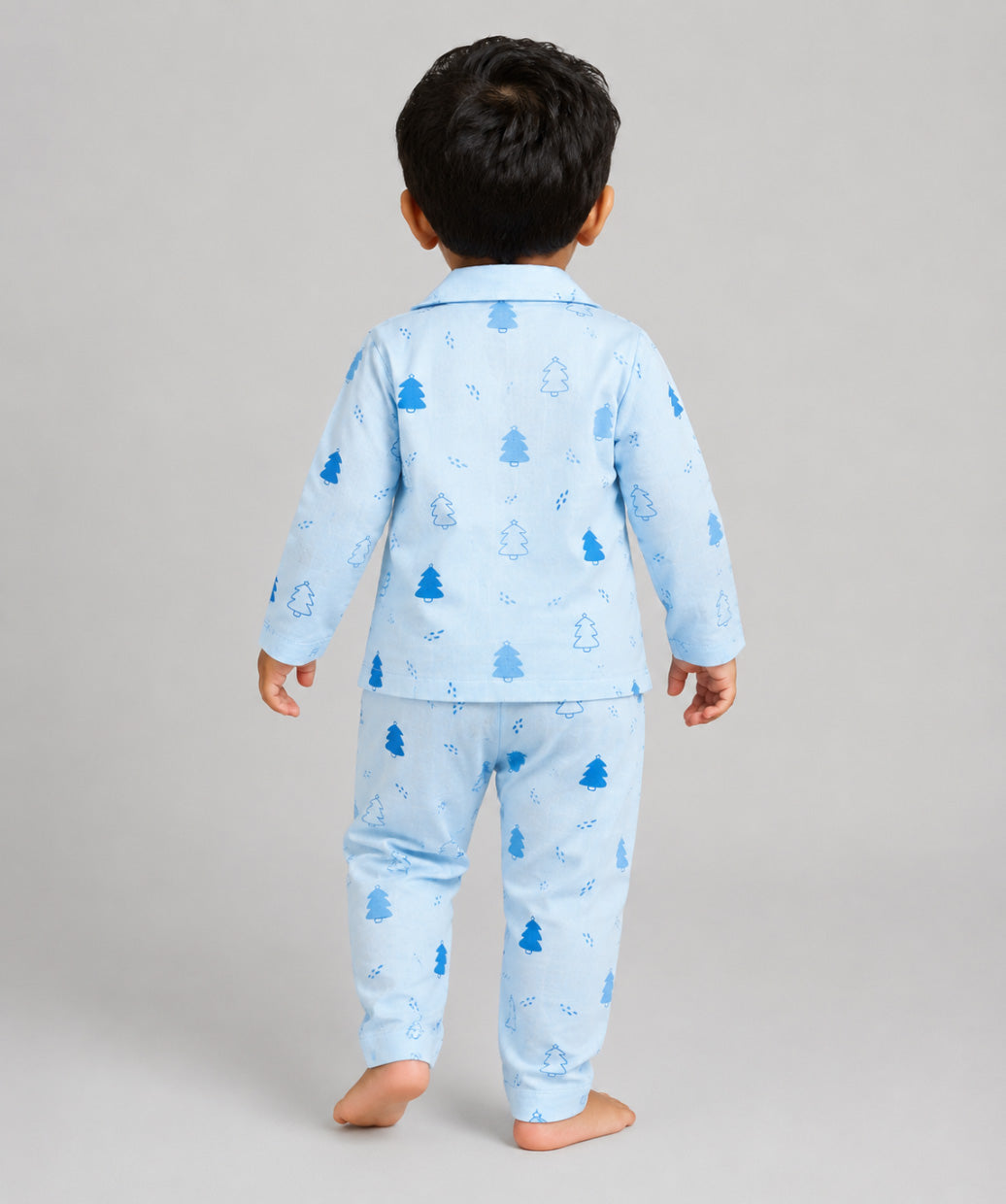 Muslin Night Suit - Blue Fir Tree