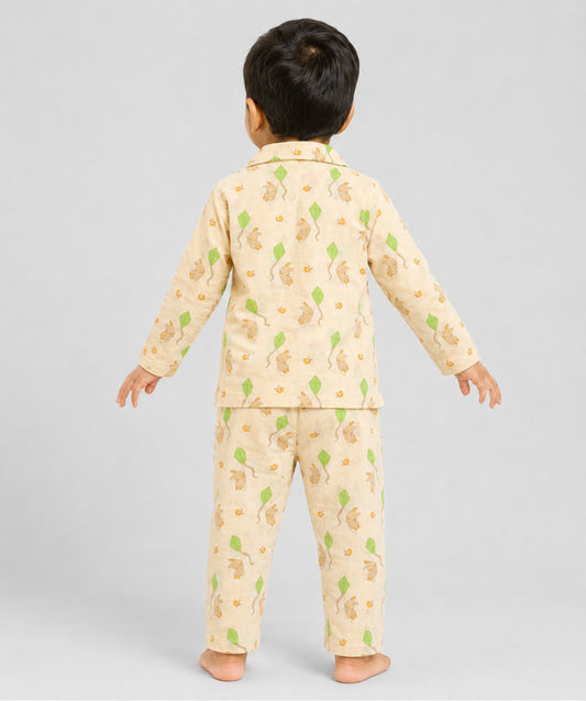 Vannila Bunny Kite Printed Muslin Night Suit Set